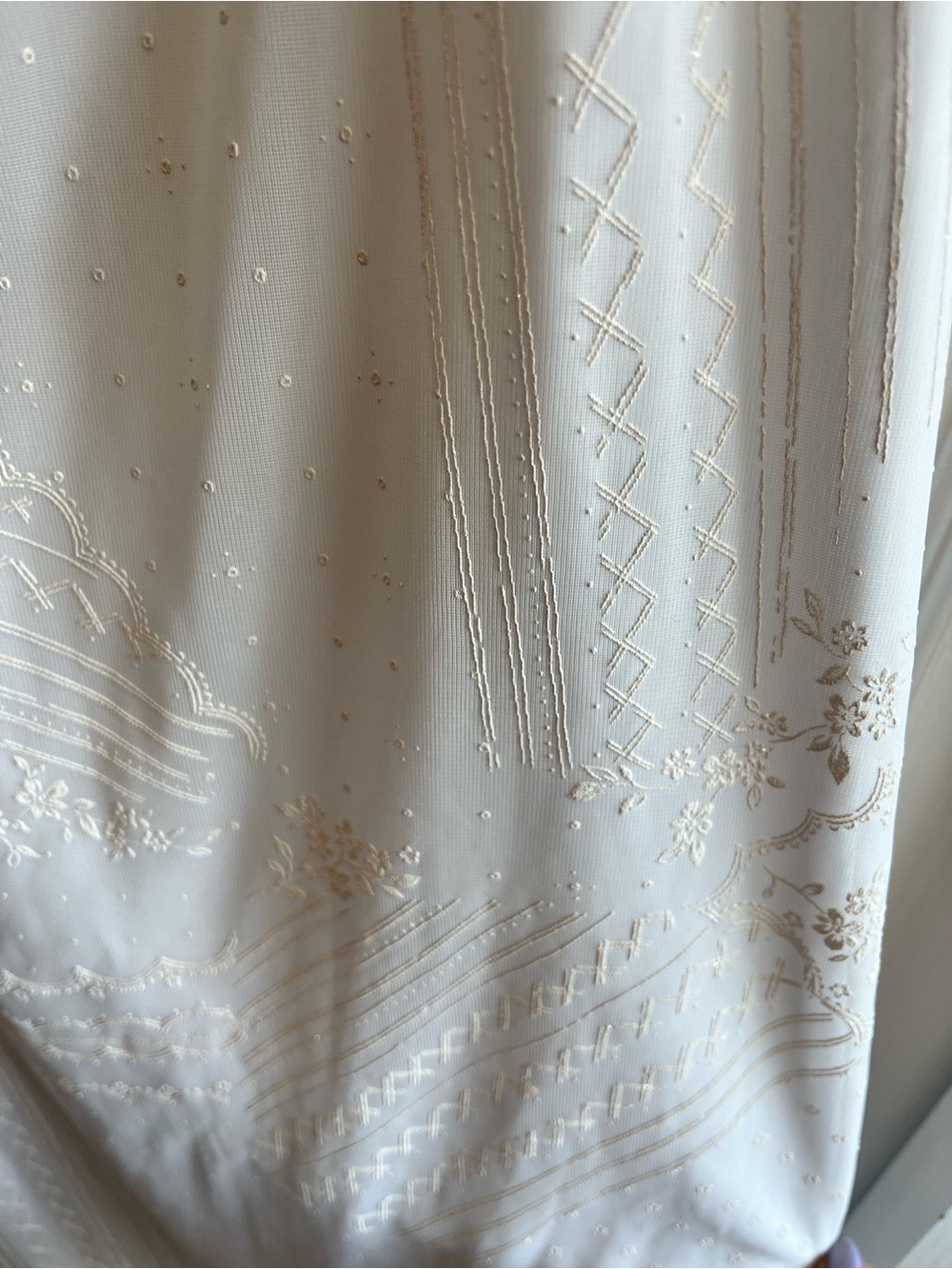 VTG City Triangles White Embroidered Slip Dress High Low Midi Y2K 90s Large - Picture 3 of 12